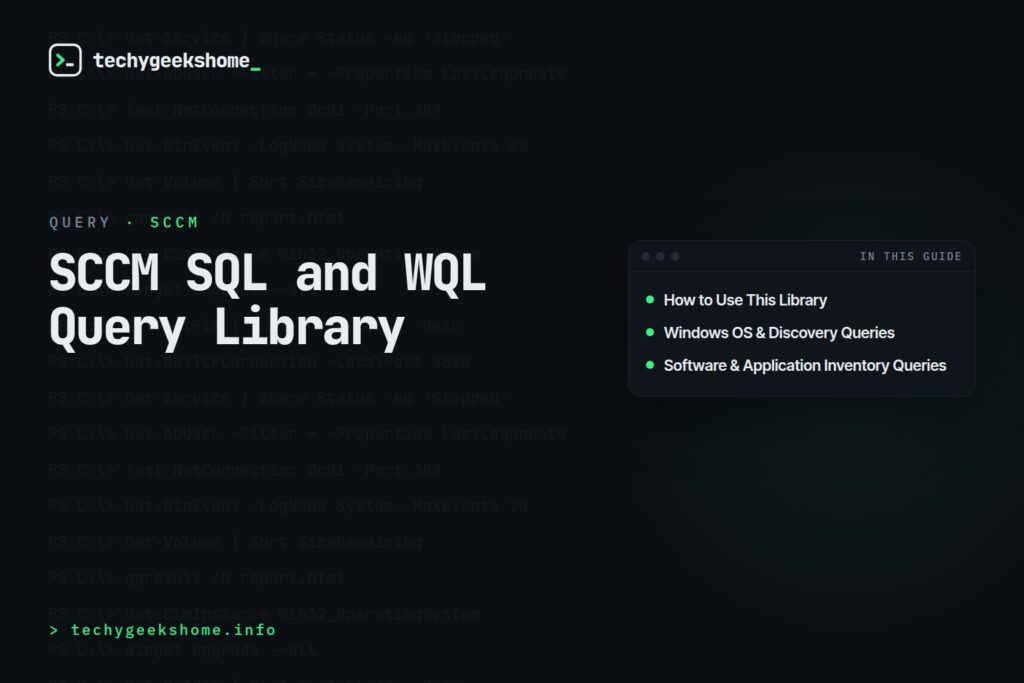 SCCM SQL & WQL Query Library