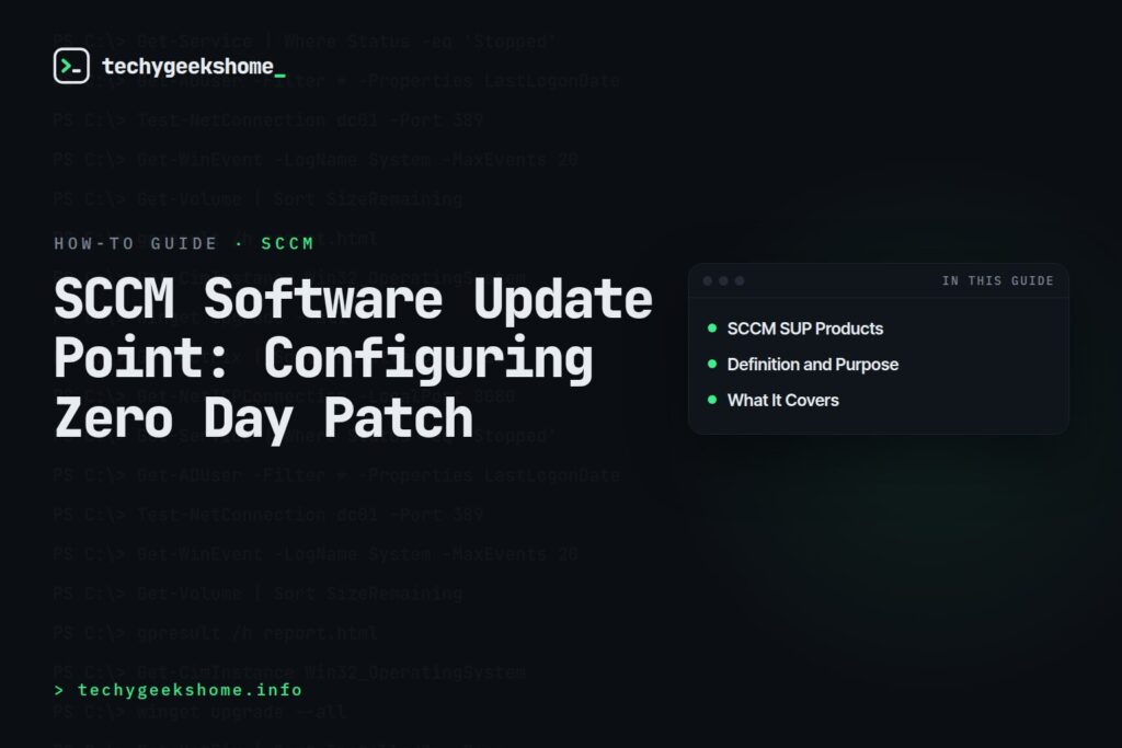 SCCM Software Update Point: Configuring Zero Day Patch