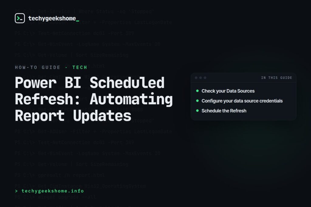 Power BI Scheduled Refresh: Automating Report Updates