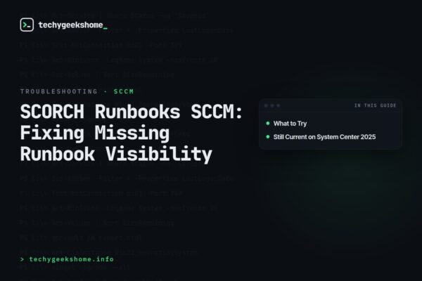 SCORCH Runbooks SCCM: Fixing Missing Runbook Visibility