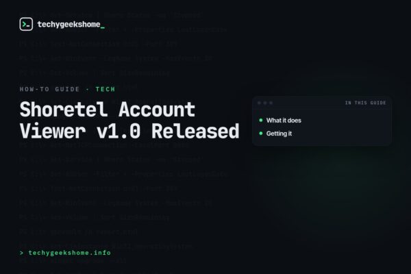 Shoretel Account Viewer v1.0 Released
