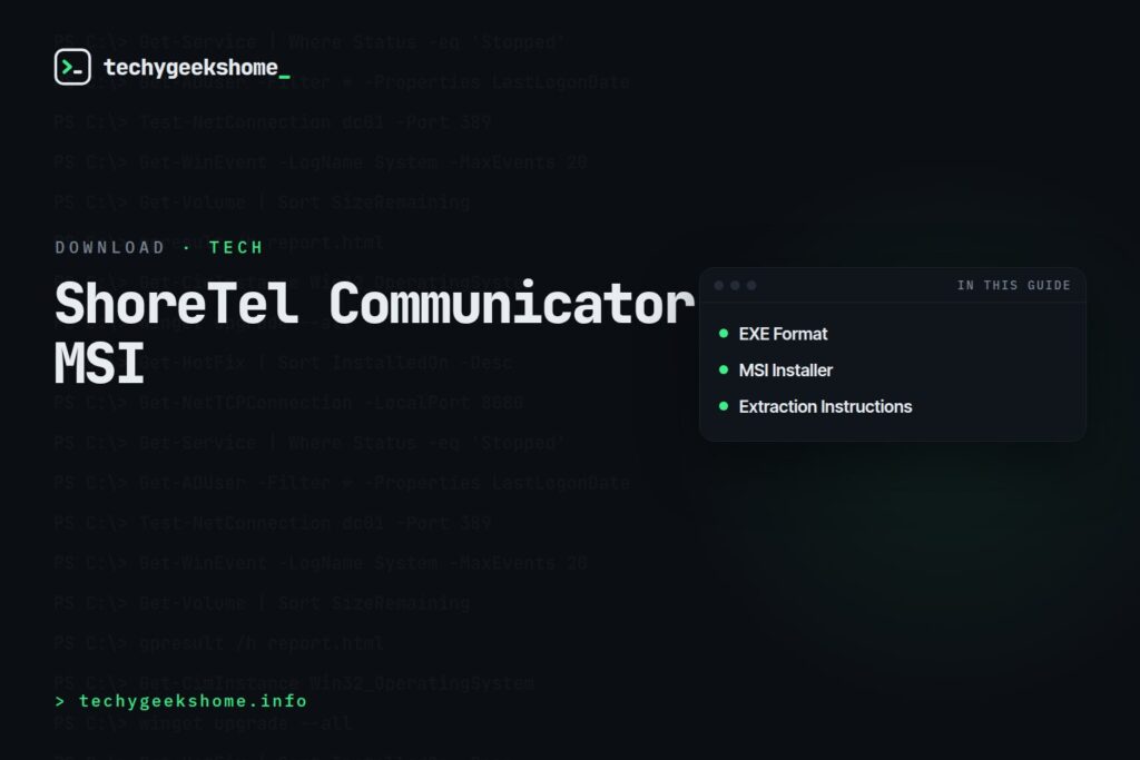 Shoretel Communicator Download Client and MSI Installer