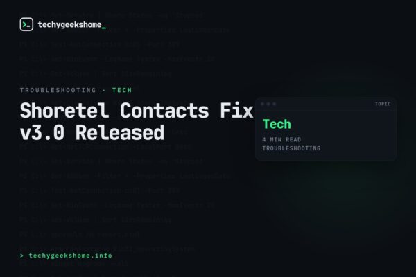 Shoretel Contacts Fix v3.0 Released