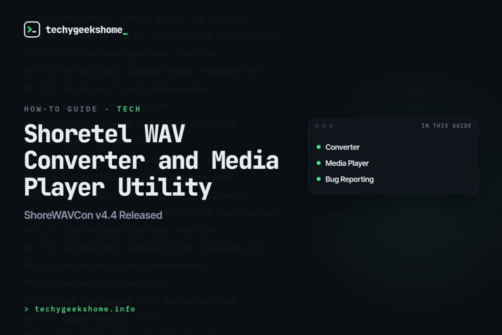 ShoreWAVCon v4.4 Released: Shoretel WAV Converter & Media Player Utility