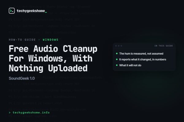 SoundGeek 1.0: Free Audio Cleanup For Windows, With Nothing Uploaded