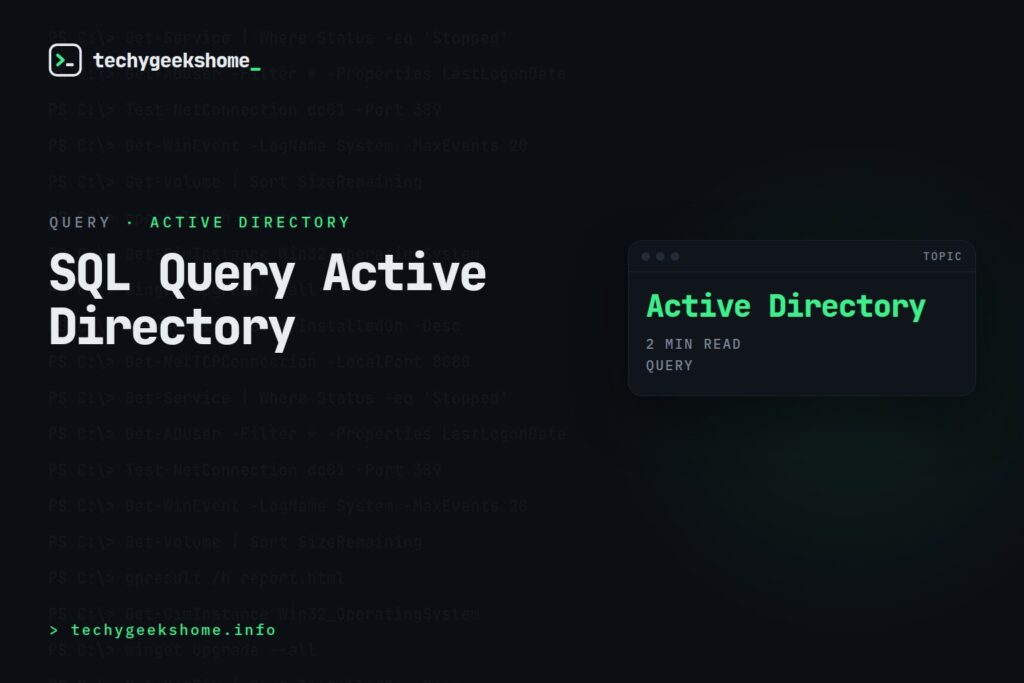 SQL Query Active Directory: Finding Security Group Members