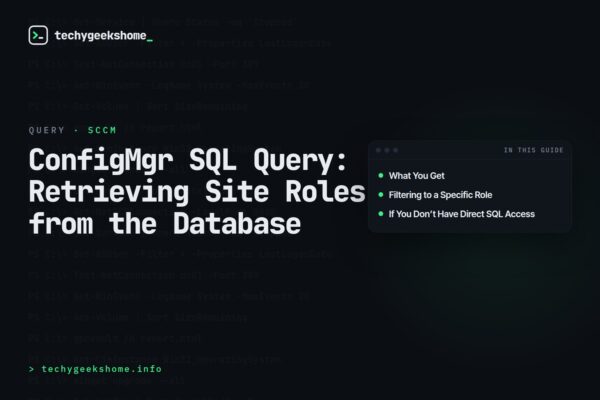 ConfigMgr SQL Query: Retrieving Site Roles from the Database