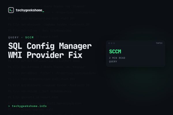 SQL Server Configuration Manager cannot connect to WMI provider fix