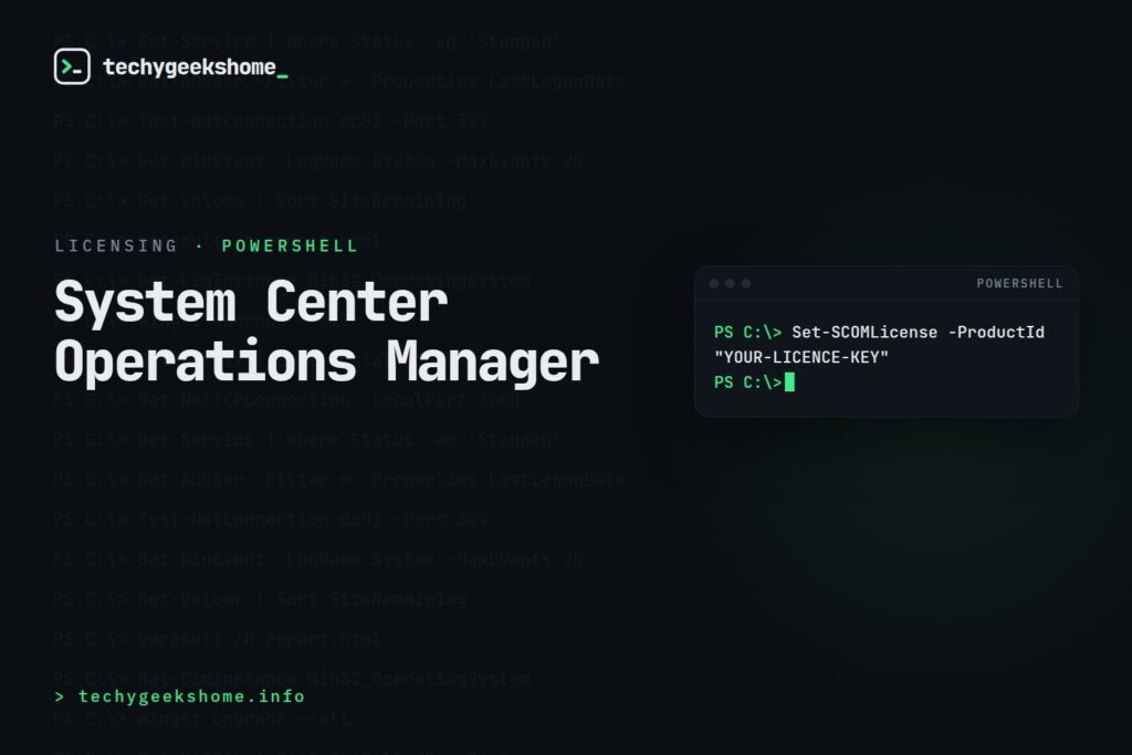 System Center Operations Manager: Apply Licence using PowerShell
