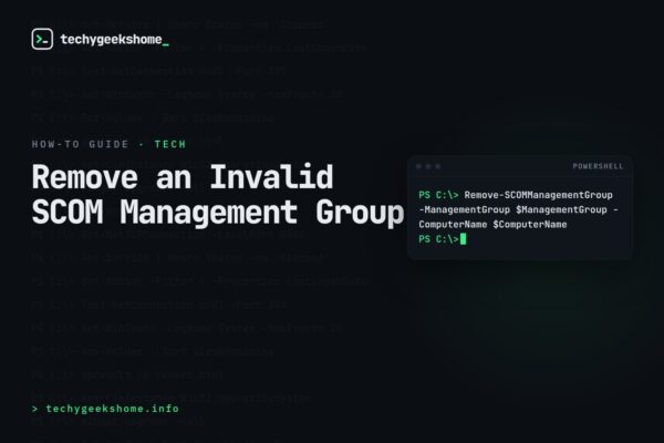 System Center Operations Manager Invalid Management Group Removal