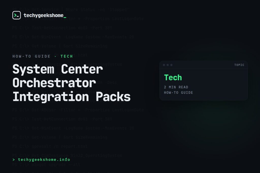 System Center Orchestrator Integration Packs