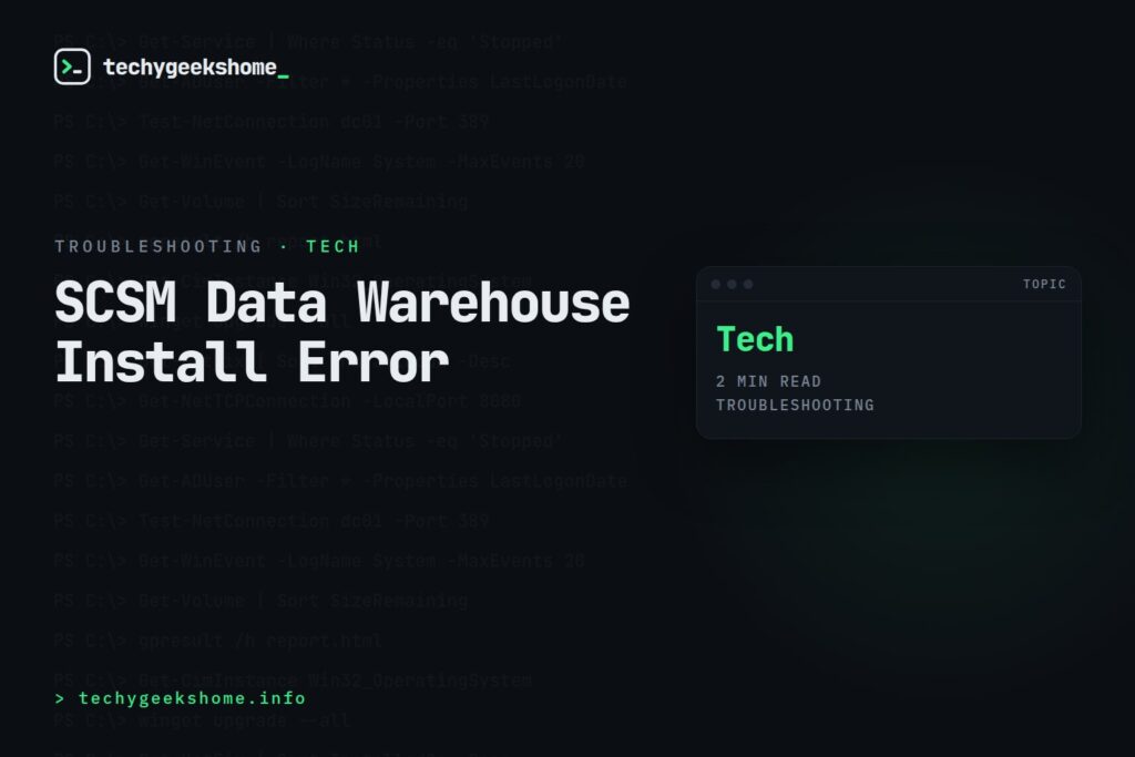 System Center Service Manager Data Warehouse Analysis Services installation error