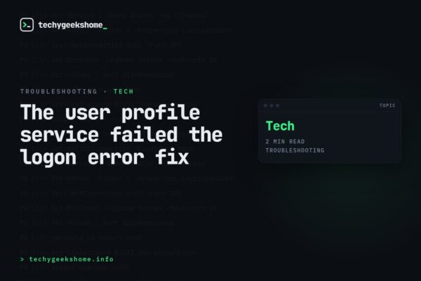 The user profile service failed the logon error fix