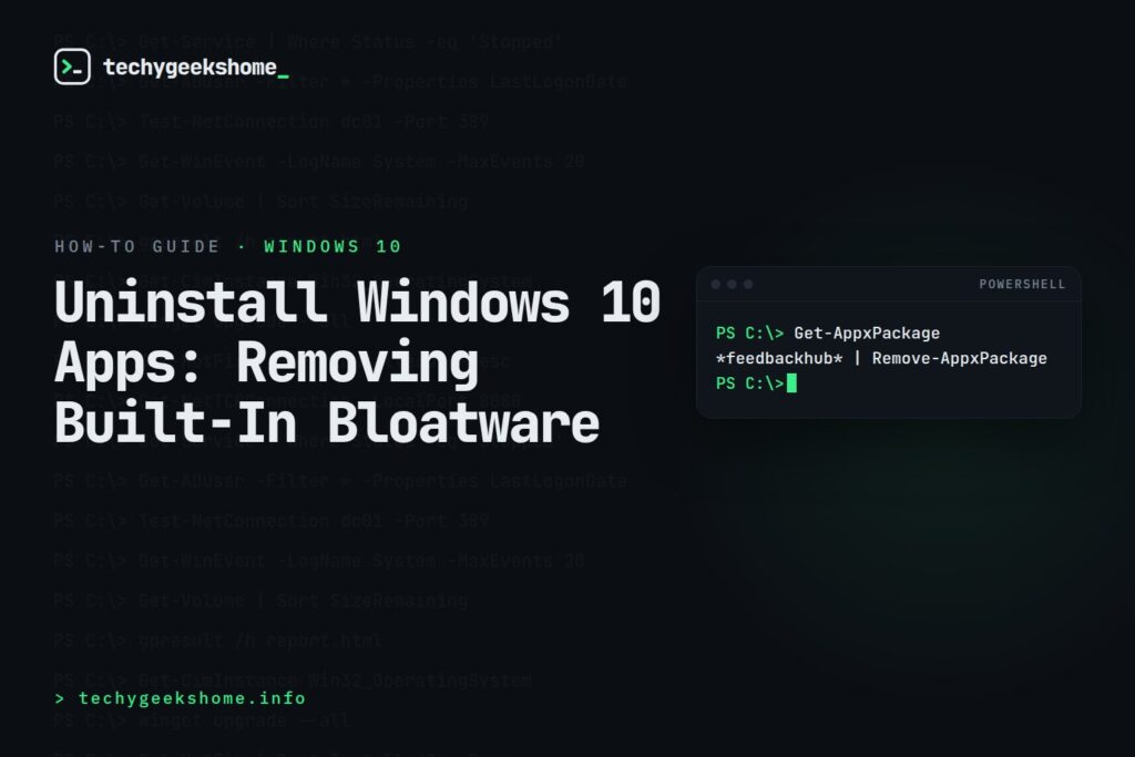 Uninstall Windows 10 Apps: Removing Built-In Bloatware