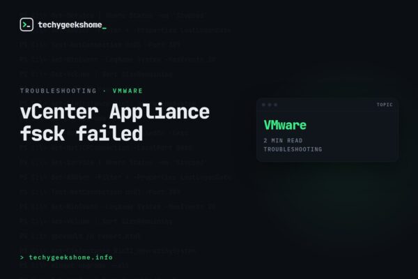 vCenter Appliance fsck failed