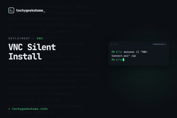 VNC Silent Installation Command Line