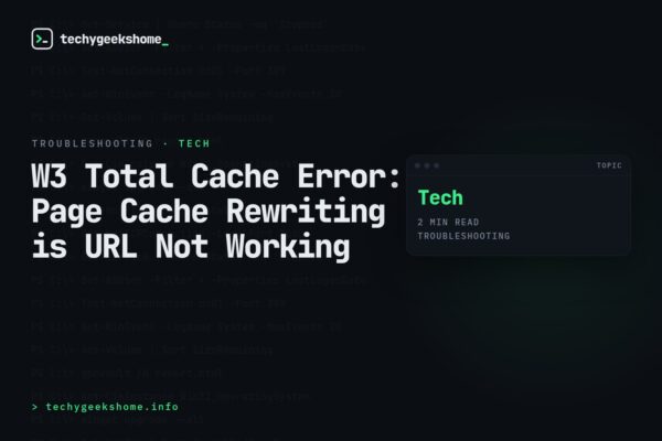 W3 Total Cache Error: Page Cache Rewriting is URL Not Working
