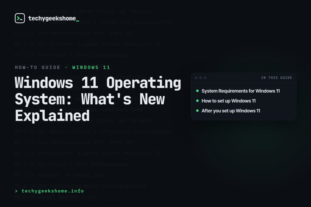 Windows 11 Operating System: What's New Explained