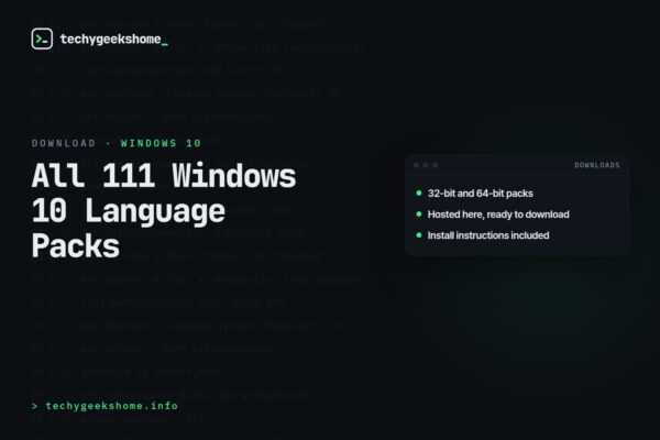 Windows 10 Language Pack Downloads: All 111 Languages (32-bit & 64-bit)