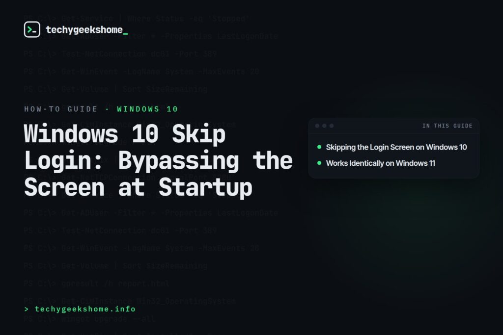 Windows 10 Skip Login: Bypassing the Screen at Startup