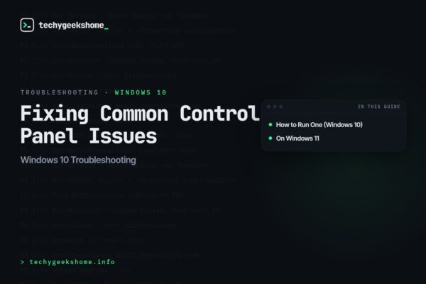Windows 10 Troubleshooting: Fixing Common Control Panel Issues