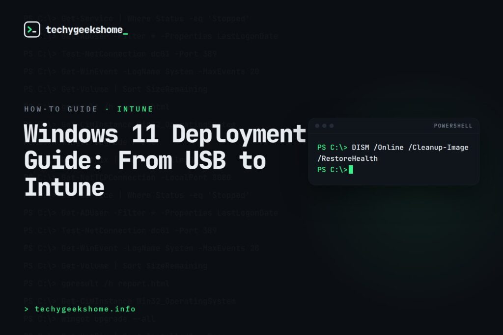 Windows 11 Deployment Guide for 2025: From USB to Intune