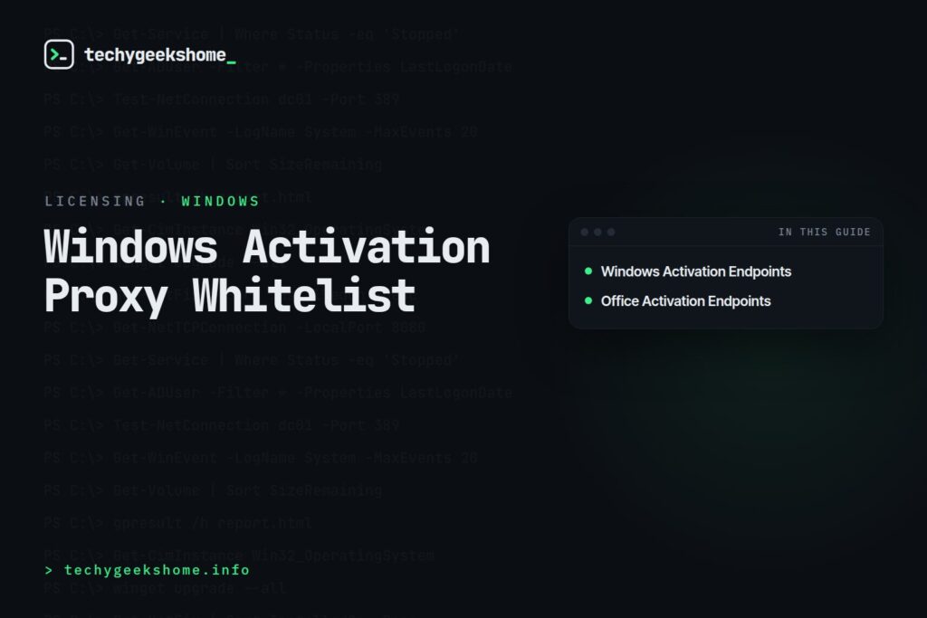 Windows Activation Proxy Whitelist: Sites to Allow Through