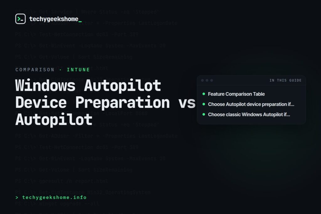 Windows Autopilot Device Preparation vs Autopilot (2026)