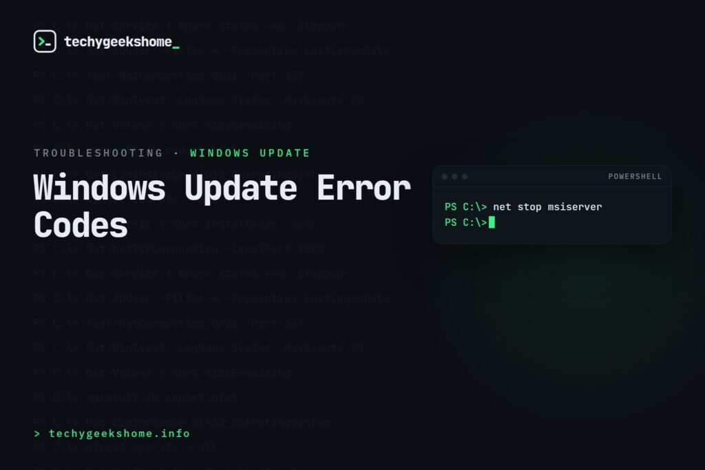 Windows Update Error Codes: What the Common Ones Actually Mean