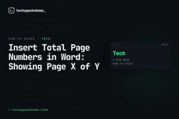 Insert Total Page Numbers in Word: Showing Page X of Y