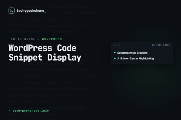 WordPress Code Snippet Display: Styling with a Pre Tag