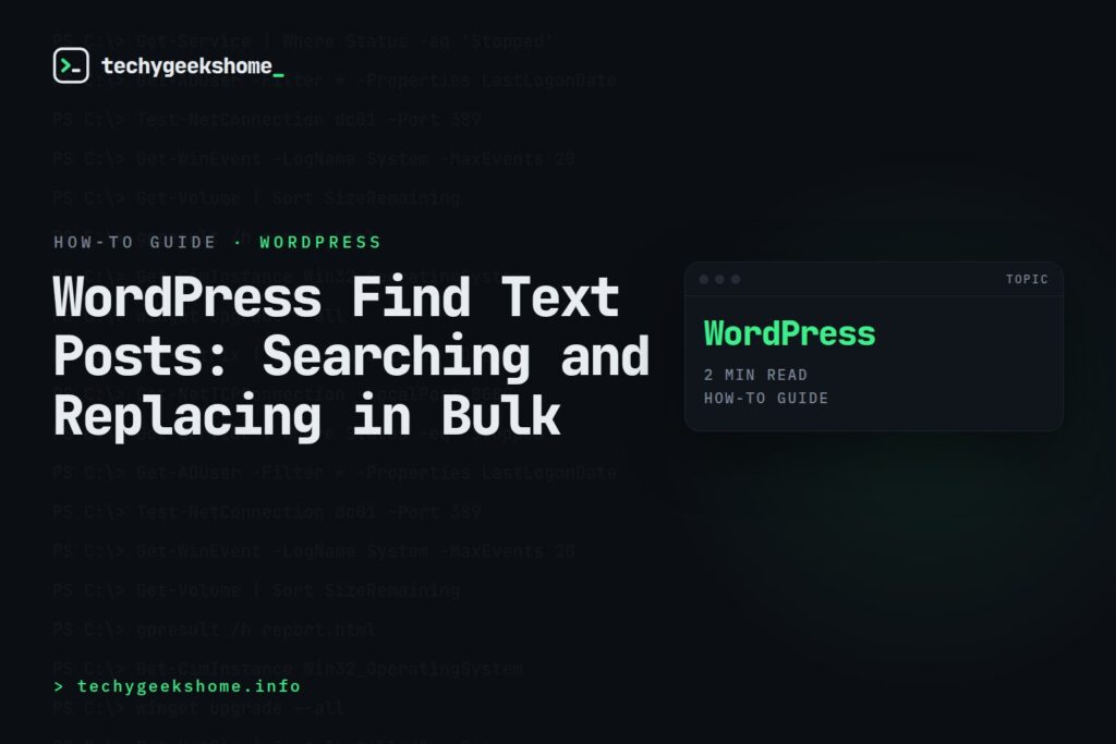 WordPress Find Text Posts: Searching and Replacing in Bulk
