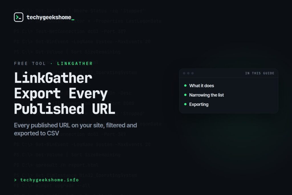 WordPress Plugin LinkGather: Export Every Published URL