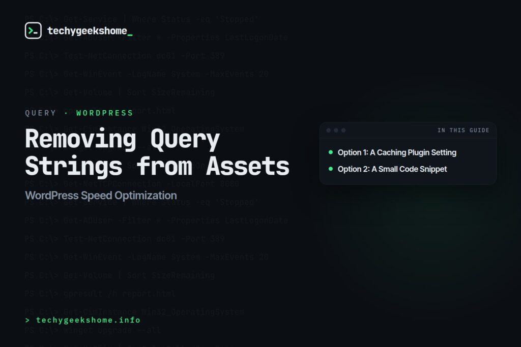 WordPress Speed Optimization: Removing Query Strings from Assets