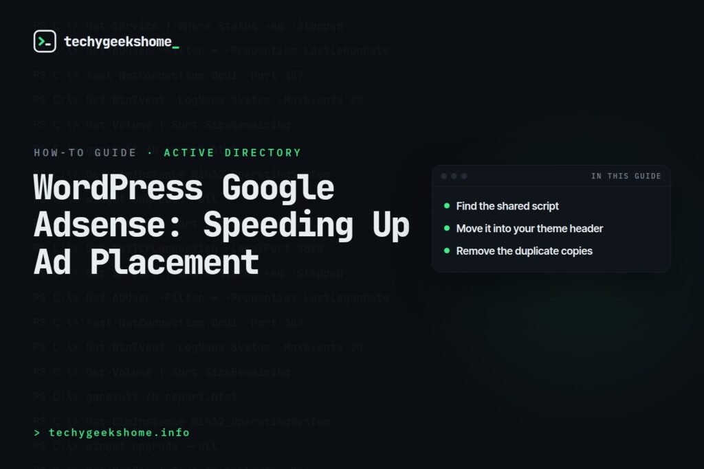 WordPress Google Adsense: Speeding Up Ad Placement
