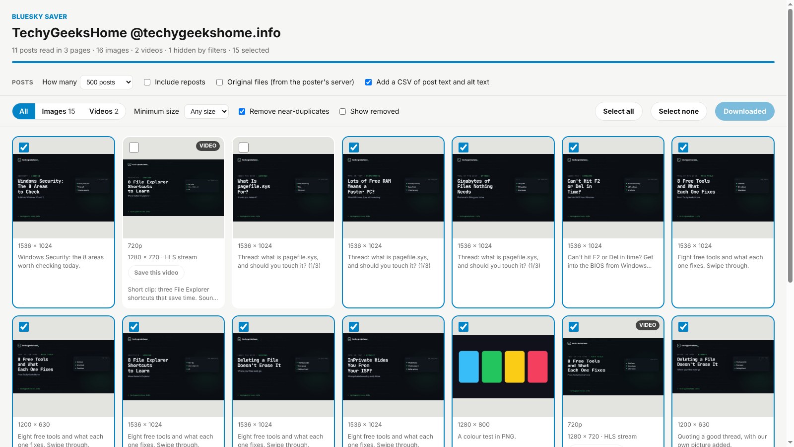 Everything lands in one ZIP file