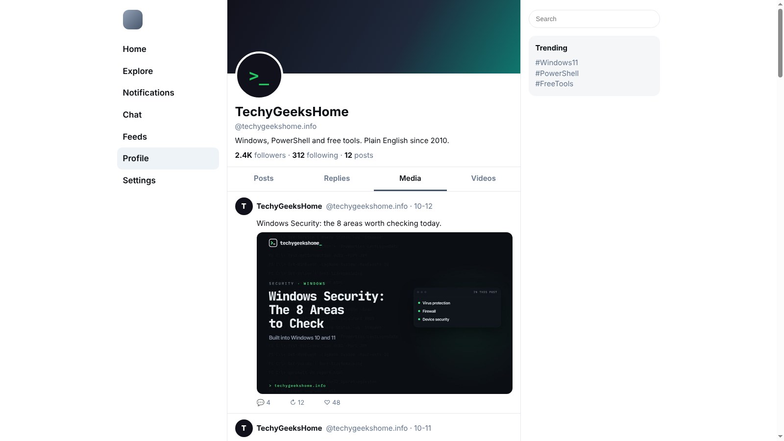 Open a Bluesky profile, post, feed or list