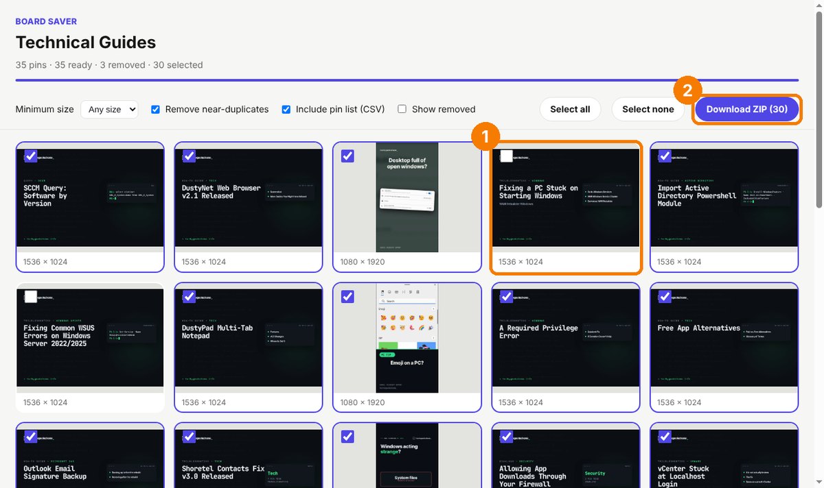 board saver download zip Untick what you don't want, then Download ZIP