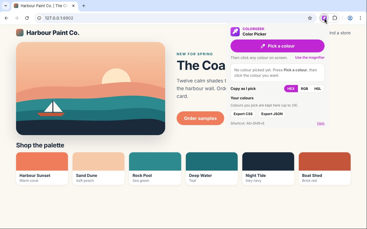 Click the icon, then Pick a colour