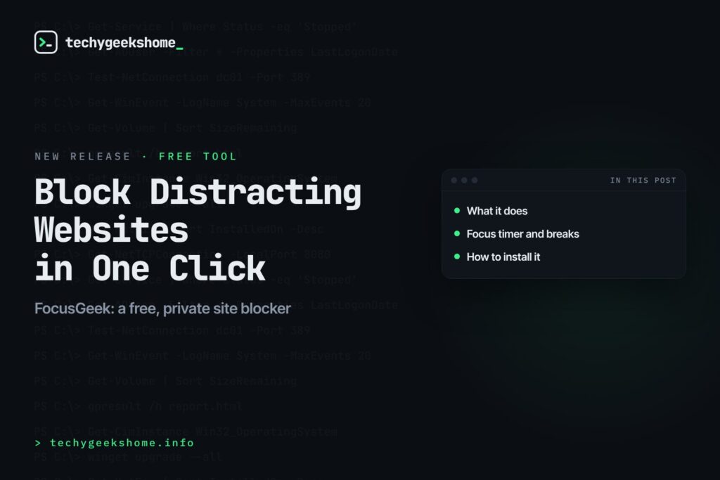 FocusGeek: block distracting websites in one click
