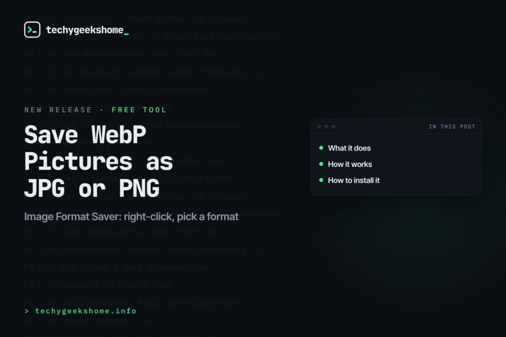 Save WebP pictures as JPG or PNG with Image Format Saver