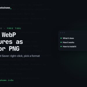 Save WebP pictures as JPG or PNG with Image Format Saver