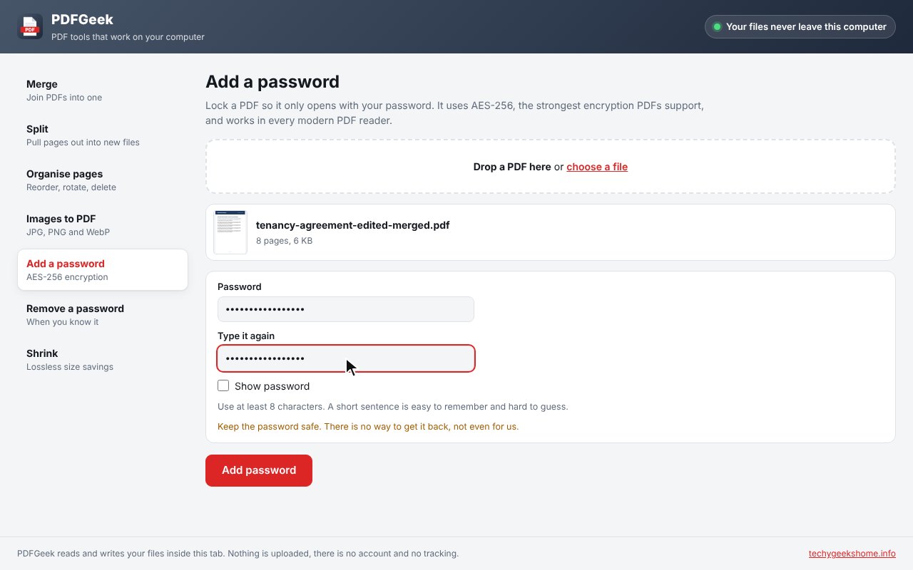 Add an AES-256 password