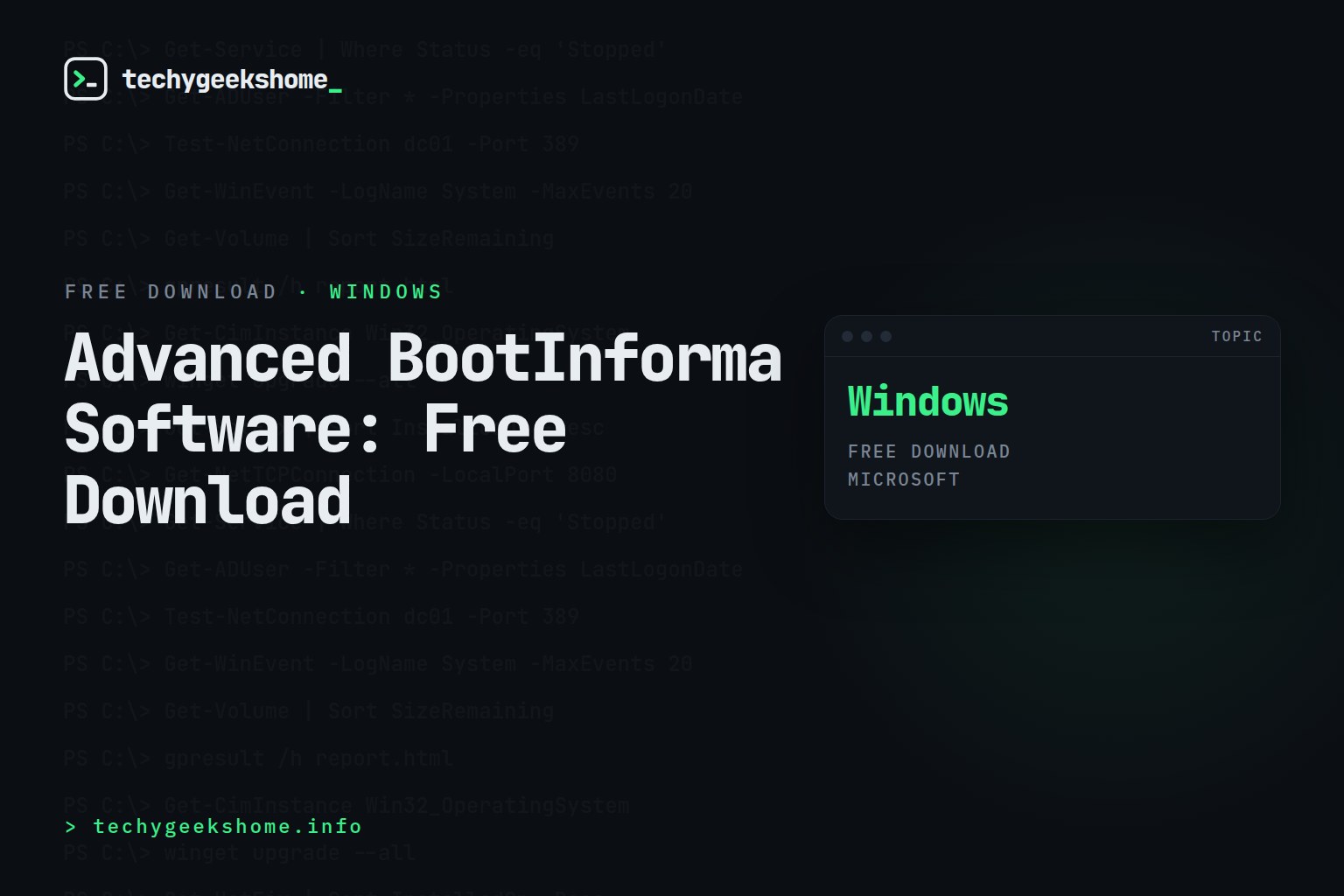 Advanced BootInforma Software: Free Download