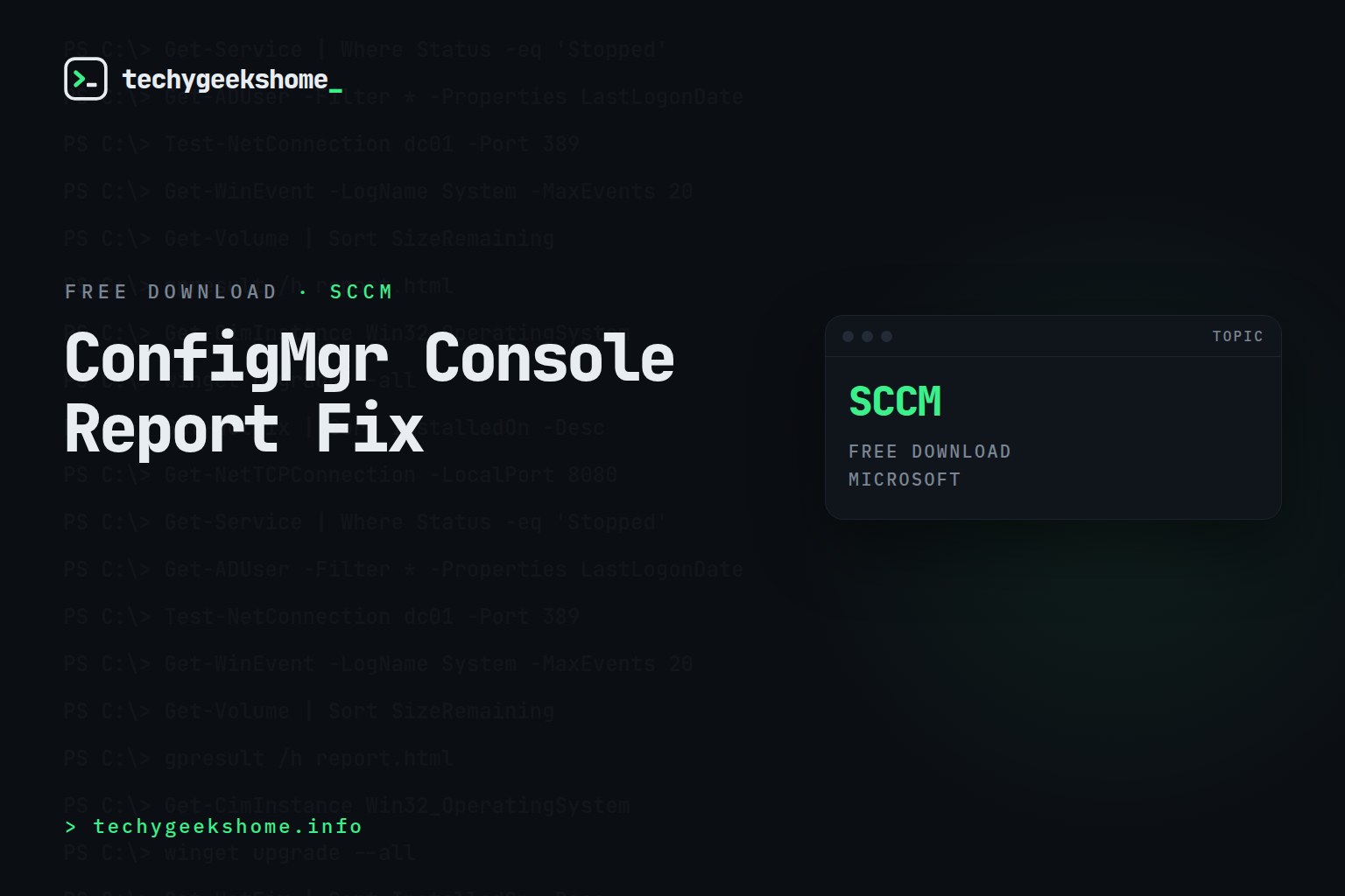ConfigMgr Console Report Fix