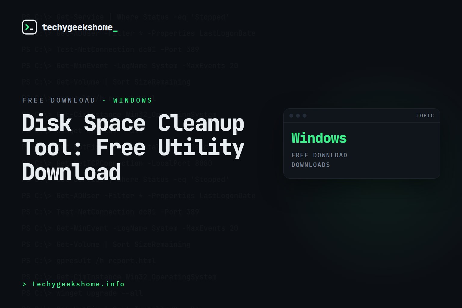Disk Space Cleanup Tool: Free Utility Download