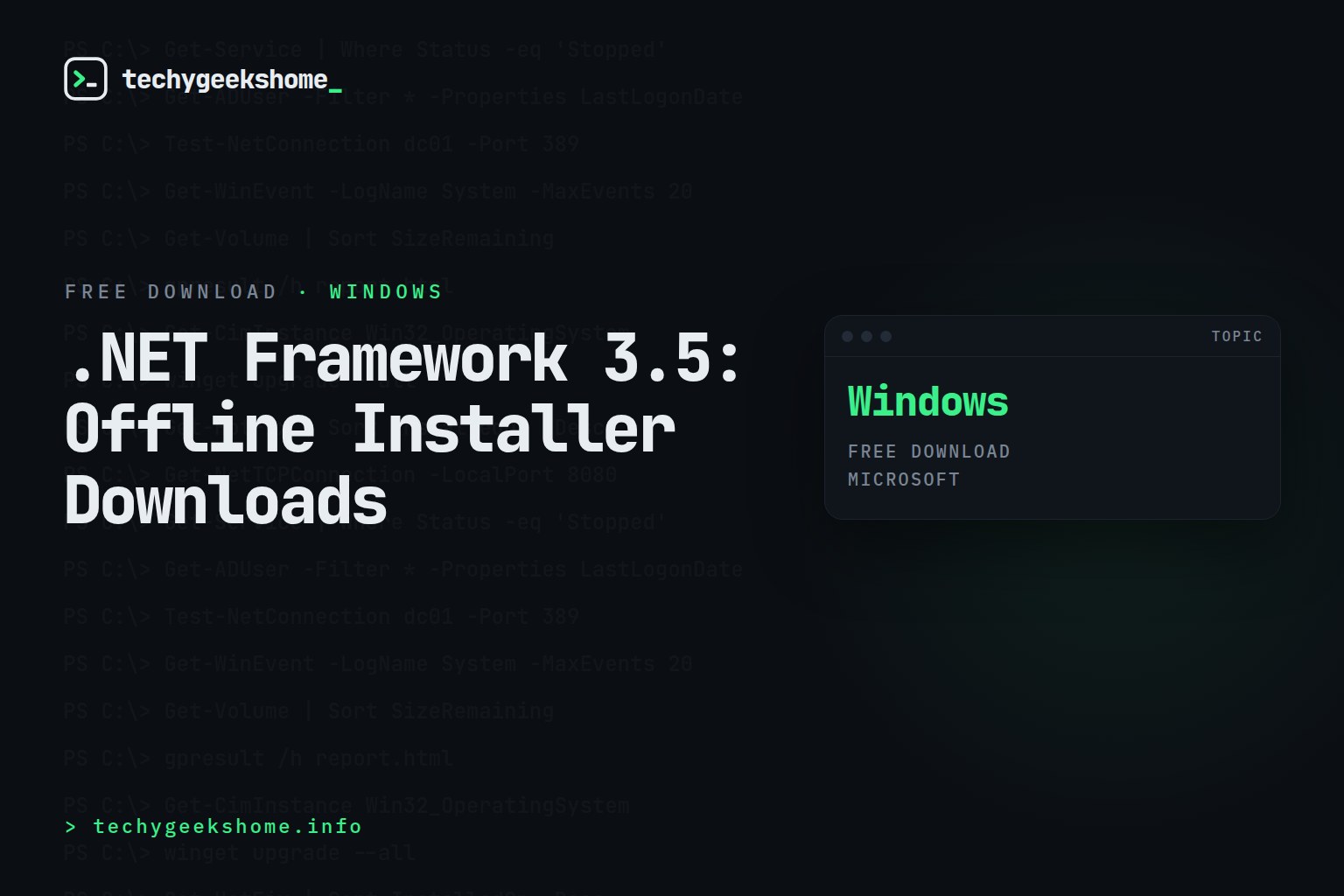 .NET Framework 3.5: Offline Installer Downloads