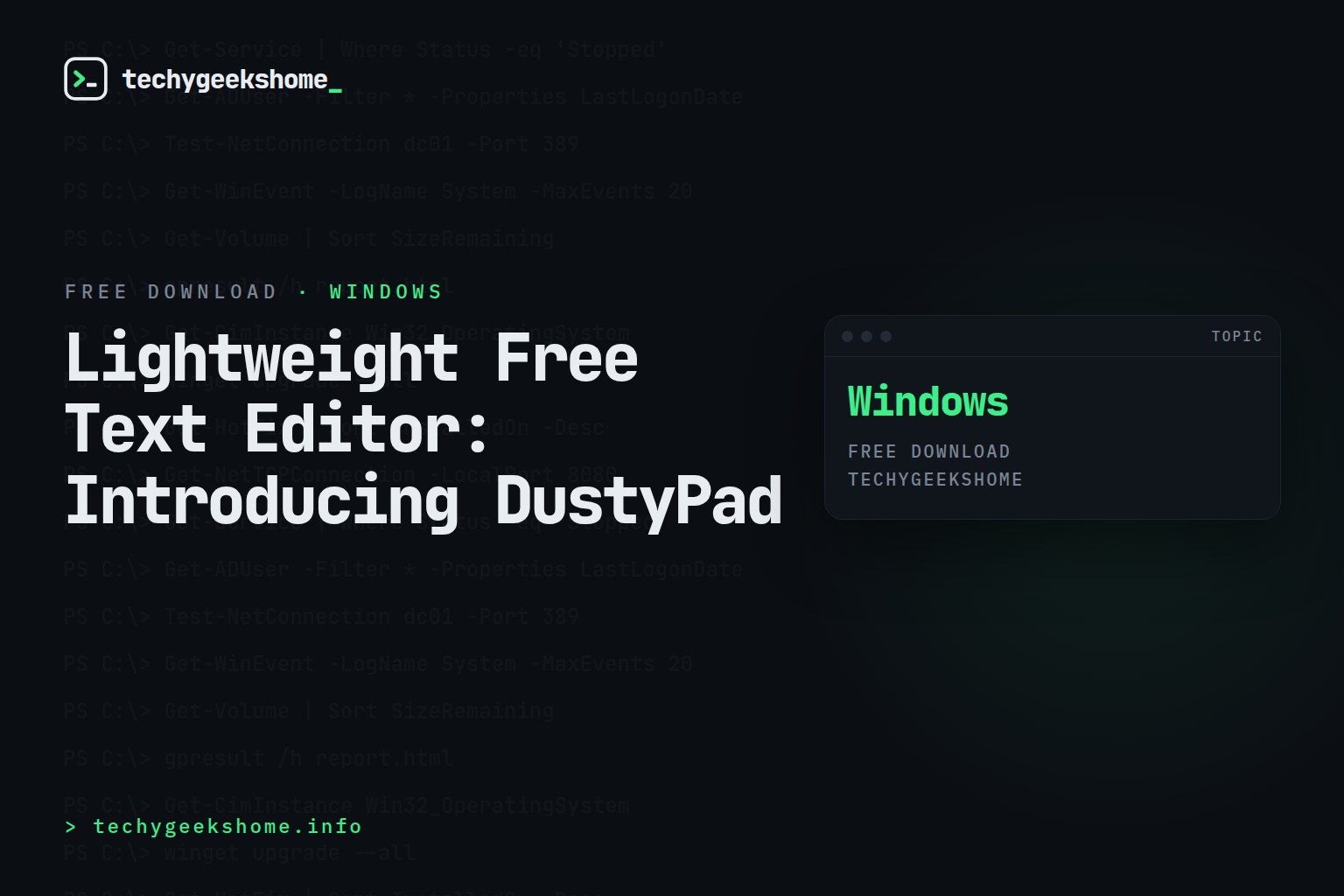 Lightweight Free Text Editor: Introducing DustyPad