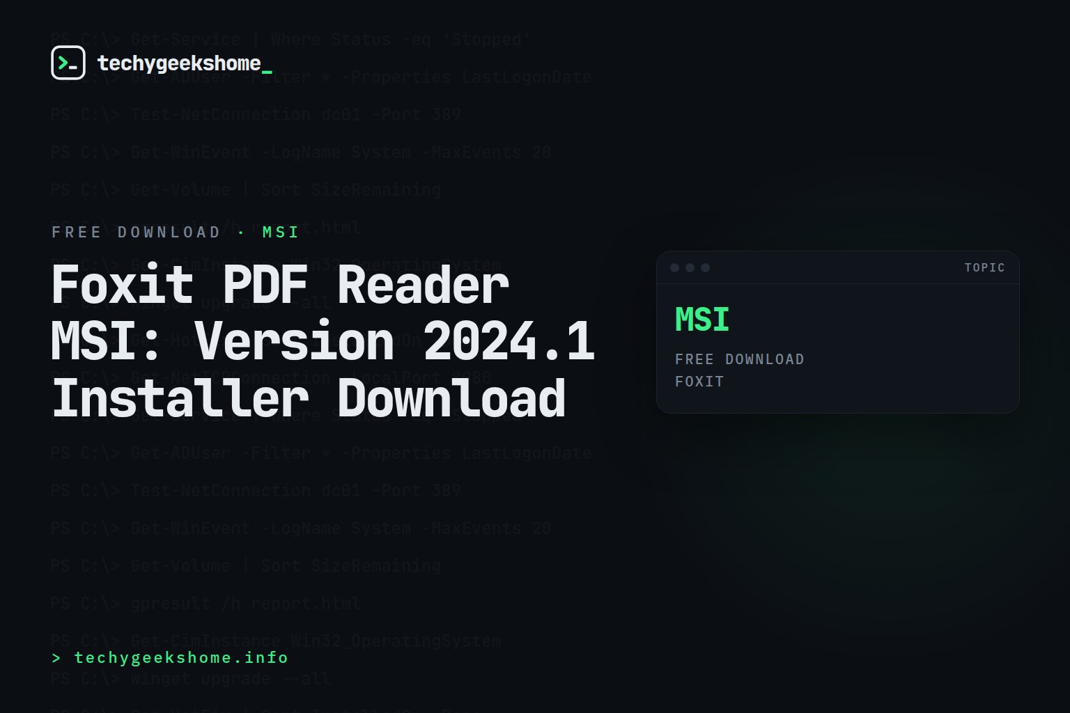 Foxit PDF Reader MSI: Version 2024.1 Installer Download