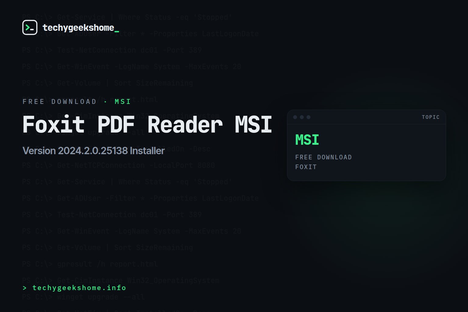 Foxit PDF Reader MSI: Version 2024.2.0.25138 Installer